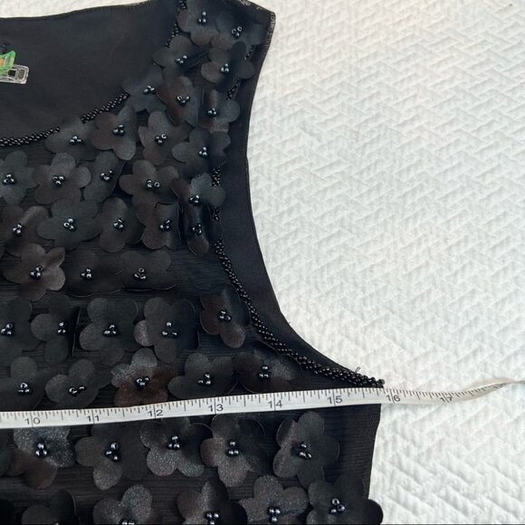 VERO Moda🖤Black Shift Dress Flower Appliques Size Small - Picture 5 of 11